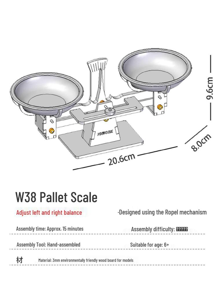 Handmade DIY Tray Balance Scale Kit for School Science Experiments