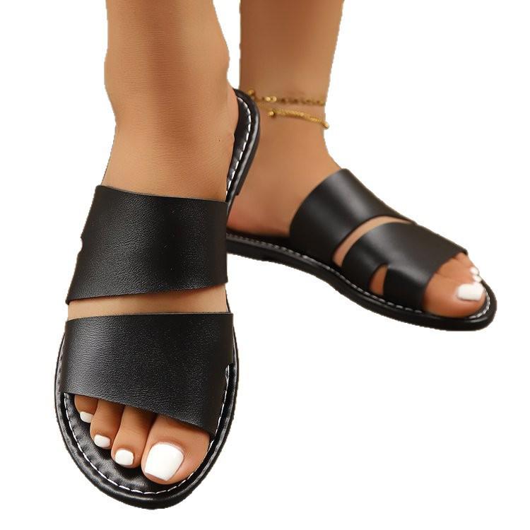 Trendy Women's Plus Size Round Toe Summer Slippers, Lightweight & Stylish for Outdoor Wear