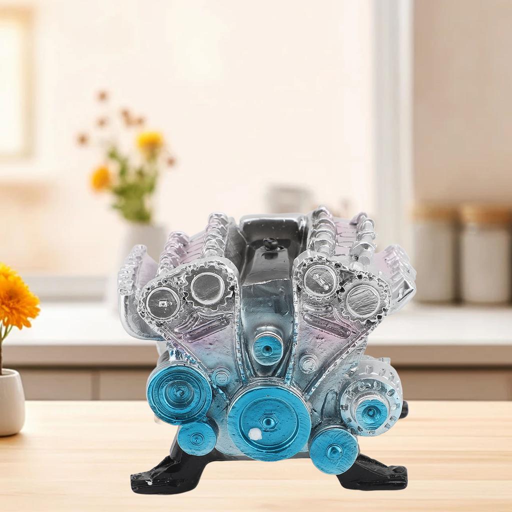Modèle de moteur 8 cylindres Simulation créative Résine Moteur de voiture pour Ornements Décoration