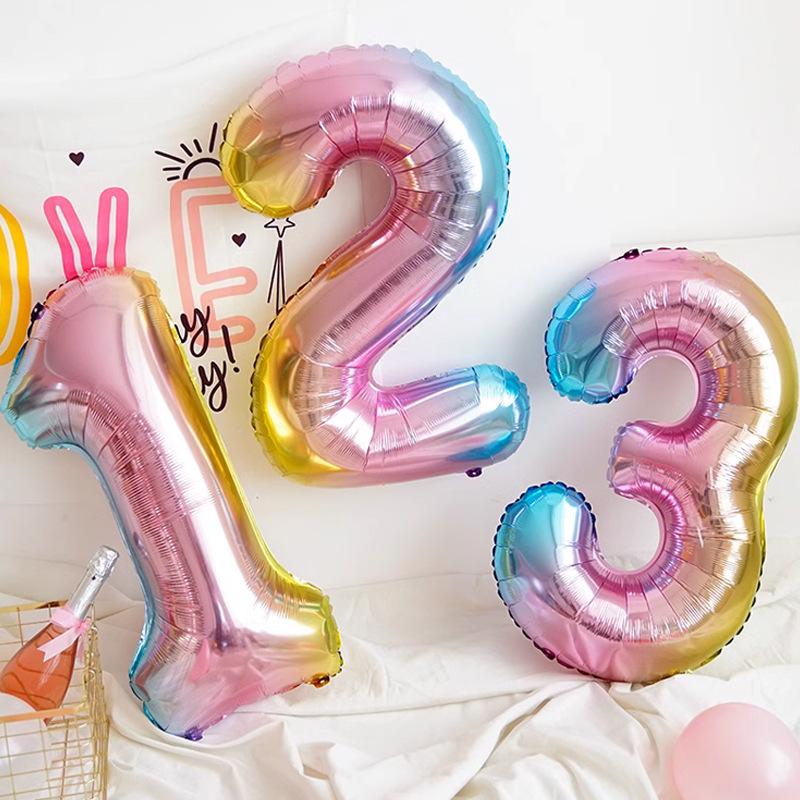 32palcové digitální balónky s přechodovou barvou pro dekorace dětské narozeninové oslavy