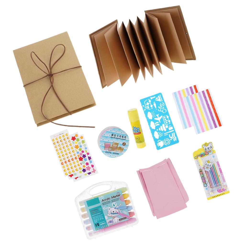 Mini Leather Paper Photo Album With Accordion Design 34 Foldable Pages And Elastic Tie For Secure Photo Storage