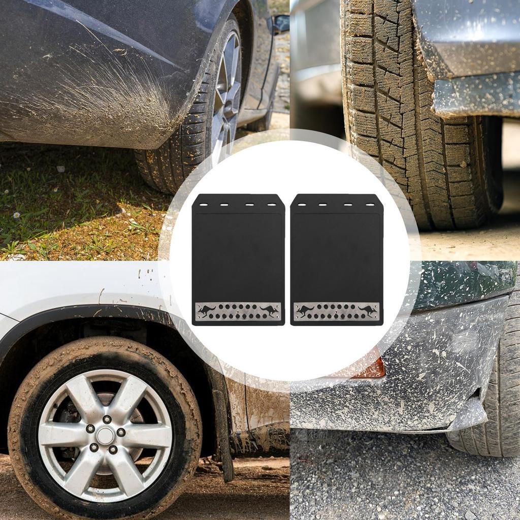Universal 2 Pcs Car Mud Flaps Heat-Resistant Truck Splash Guards Trucks Mud Guards Wear-Resistant Auto Rear Mud Flaps 32x21.8cm
