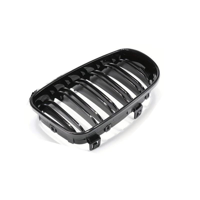 Gloss Black Front Bumper Kidney Grille for BMW E81, E87, E82, E88, 128i, 130i, 135i (2008-2013) Racing Dual Slats Grill