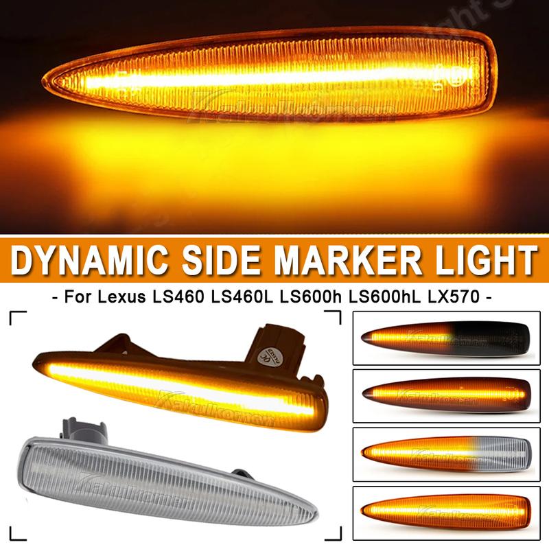 1 Pair LED Dynamic Side Marker Blinker Light  For Lexus IS F LS460 LS460L LS600h LS600hL LX570 LX450D Scroll Turn Signal Lamp