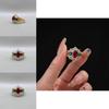 Stylish Minimalist Gold Copper Adjustable Emerald And Ruby Ring For Fashionistas
