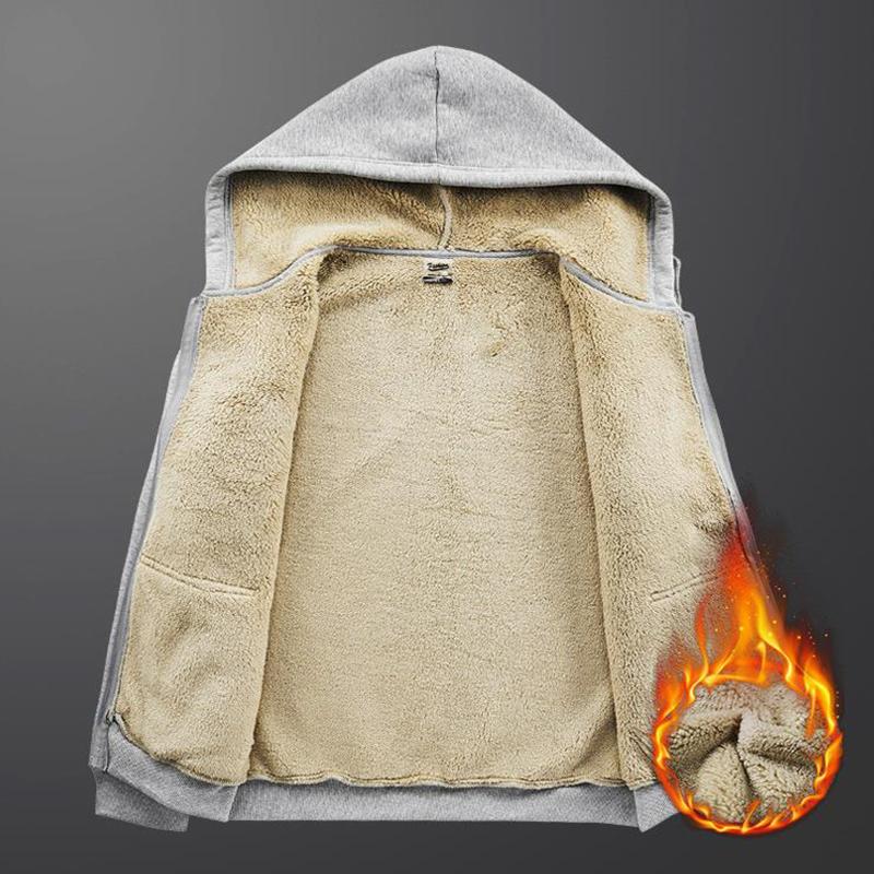Sweatshirt Coat Front Pockets Warm Zipper Jacket Women Winter Plush Lined Cardigan Hoodie Men