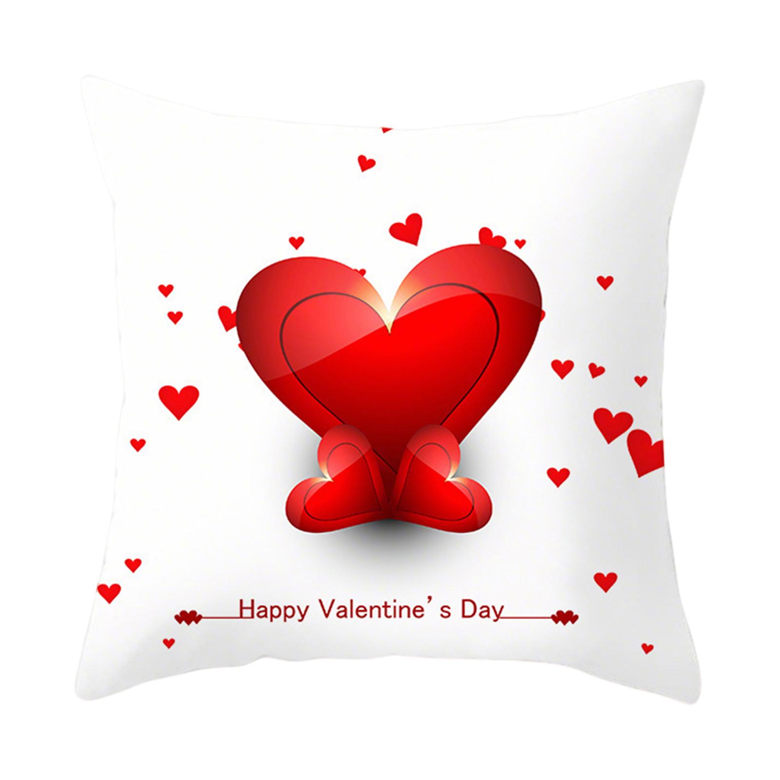 Valentine s Day Decor Pillowcases 4Pack Love Heart Printed Cushion Covers For SofaBedRed Black Pillow Cases For Home Decoration One Size 599₽