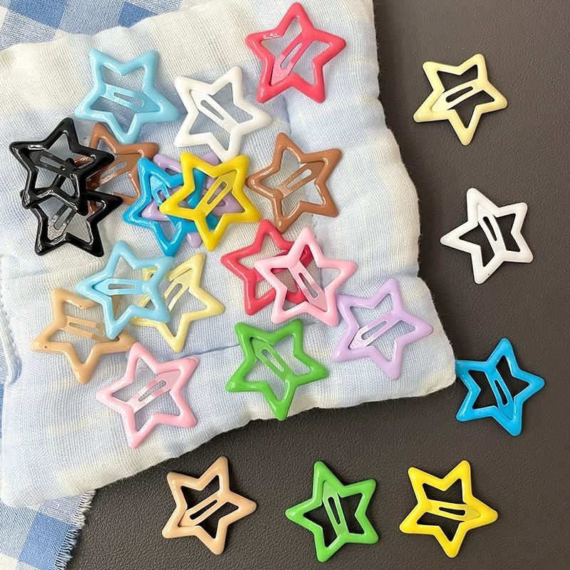 Solid Star Pair Five-pointed Star Bb Clip Broken Hair Card Energetic Girl Hair Clip Sweet Girl Bang Clip Side Edge Clip