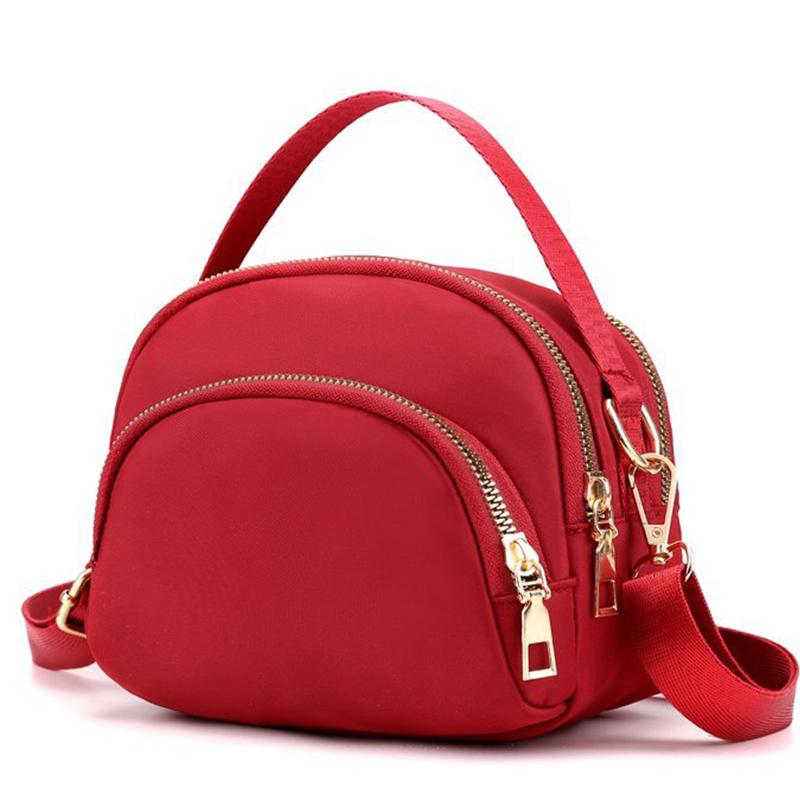 Solid Multi Zipper Crossbody Bag with Top Handle, Lightweight Waterproof Shoulder Purse,Casual Mini Handbag for Daily Travel Use