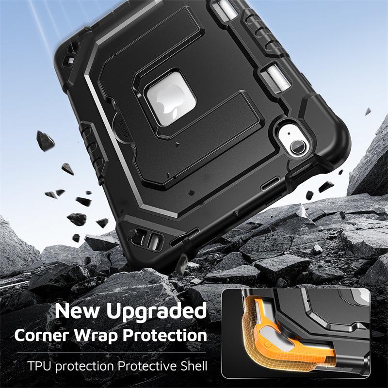 iPad 10th/11th Gen Pro 11 Invisible Folding Stand Anti-drop Protective Strap Case
