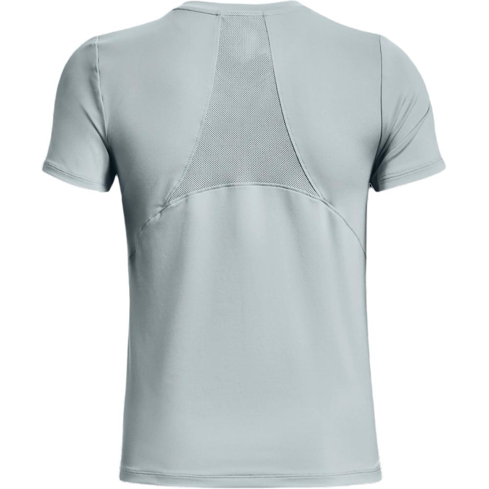 Under Armour Rush Solid Back Mesh Crew Neck Short Sleeve T-Shirt Women Tops Harbor-Blue 1379043-465