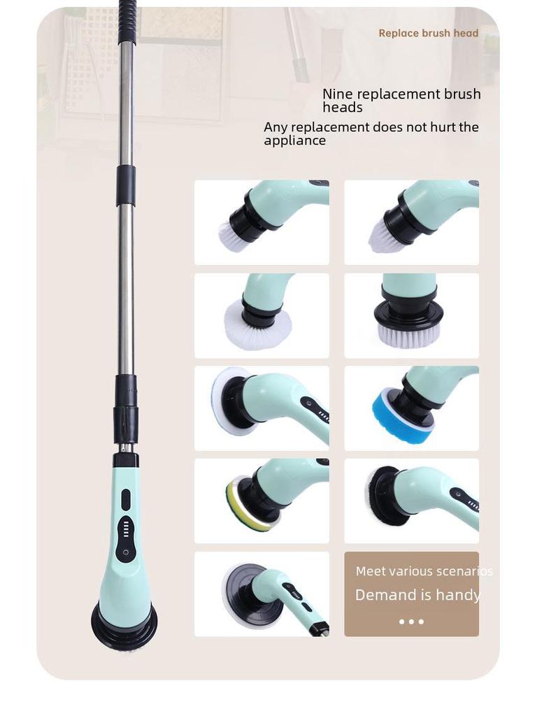 Multi-Function Electric Cleaning Brush for Kitchen, Bathroom & Floor