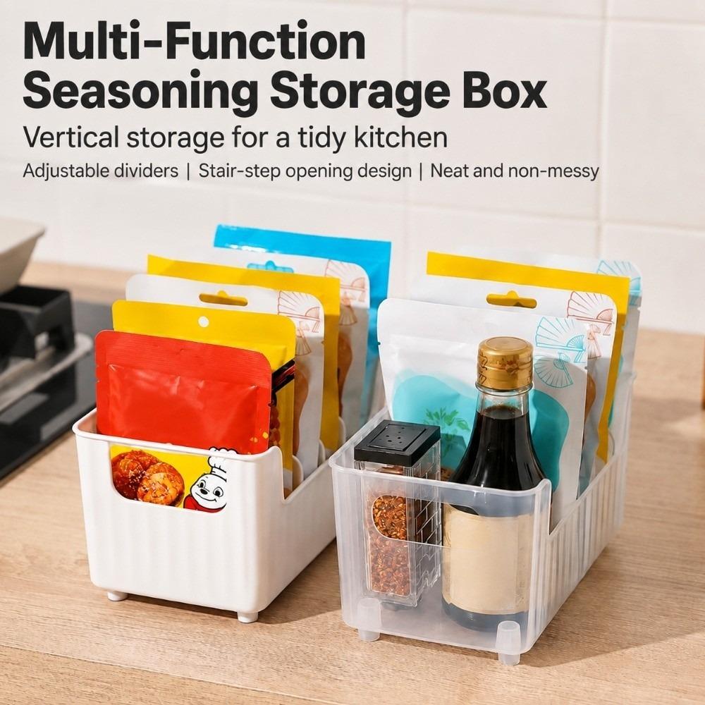 Clear Plastic Food Storage Organizer Large Capacity Spice Storage Box Snack Storage