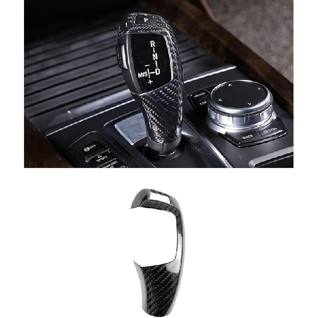 Real Carbon Fiber Shift Knob Cover Shell Trim, fit for BMW F30 F20 F22 F34 F32 F10 F07 X3 X4 X5 X6 1 2 3 4 5 X Series, Gear Shift Knob Head Frame