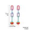 Trendy Acrylic Geometric Earrings For Women Colorful Chain Design 2023 Summer Fashion