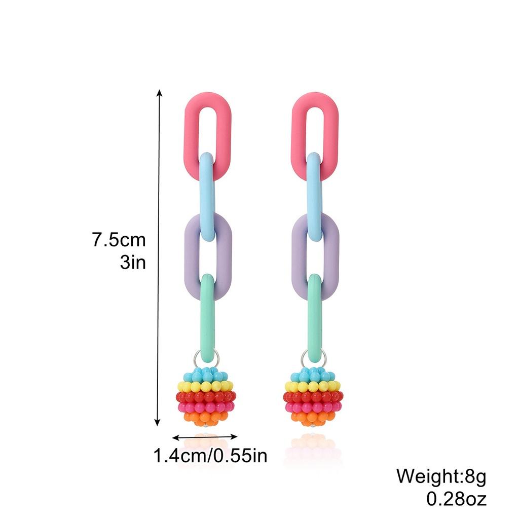 Trendy Acrylic Geometric Earrings For Women Colorful Chain Design 2023 Summer Fashion