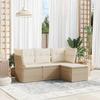 VidaXL Garden Lounge Set with Cushions 4 Pcs Beige Braided Resin 3217538