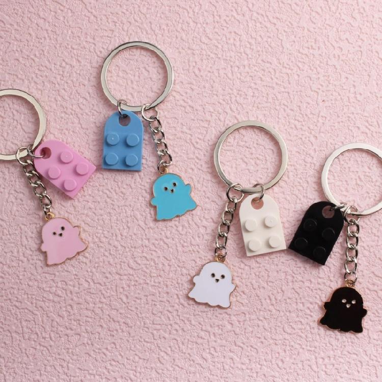 Spooky Wraith Key Ring Halloween Stocking Stuffer for Women Girls Teens Cute Boo Basket Gift for Friend With Gift Card