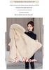 Petite Women's Thickened Down Parka with Fleece, Large Fur Collar, Korean Style, Waist-Cinched Hooded Jacket