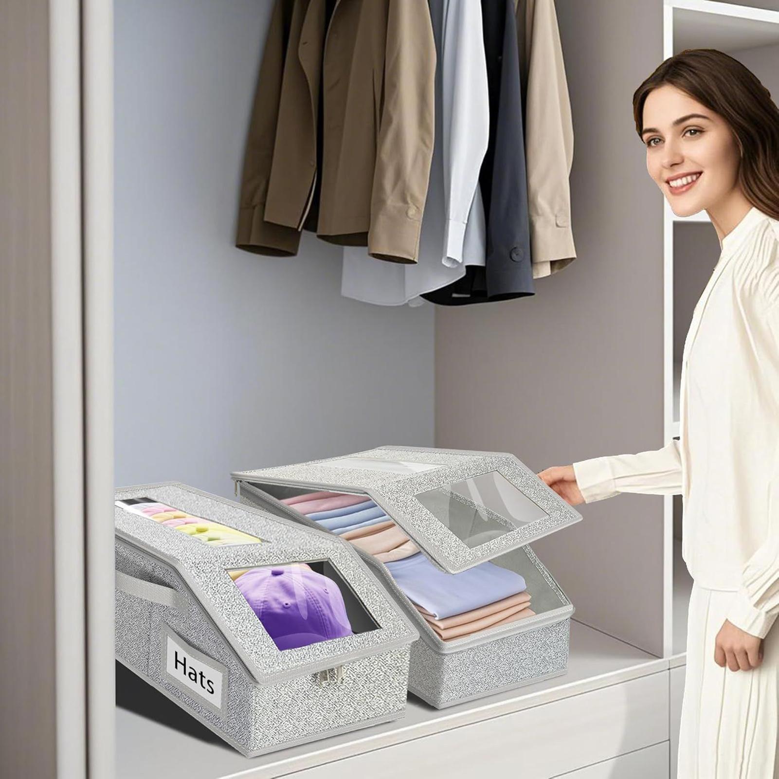 Hat Storage Organizer Stackable Hat Organizer For Baseball Caps 2 Pieces Holder Dustproof Organization For Home Closet Shelf China Mainland 5490₽