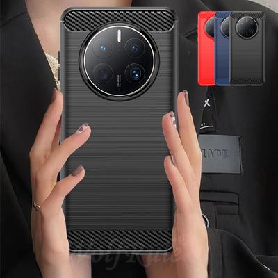 For Huawei Mate 50 Pro Case Cover Huawei Mate 50 Pro Capas Shockproof Back Bumper Soft TPU Carbon Fiber Cover Huawei Mate 50 Pro