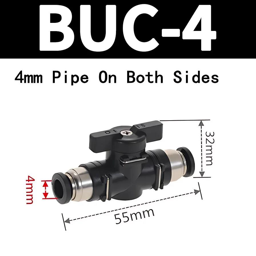 2Pcs Pneumatic Ball Valve Push in Fitting Air Hose Hand Shut Off Flow Control Switch Connector OD 4mm 6mm 8mm 10mm 12mm Tube Ventilation Valves 4