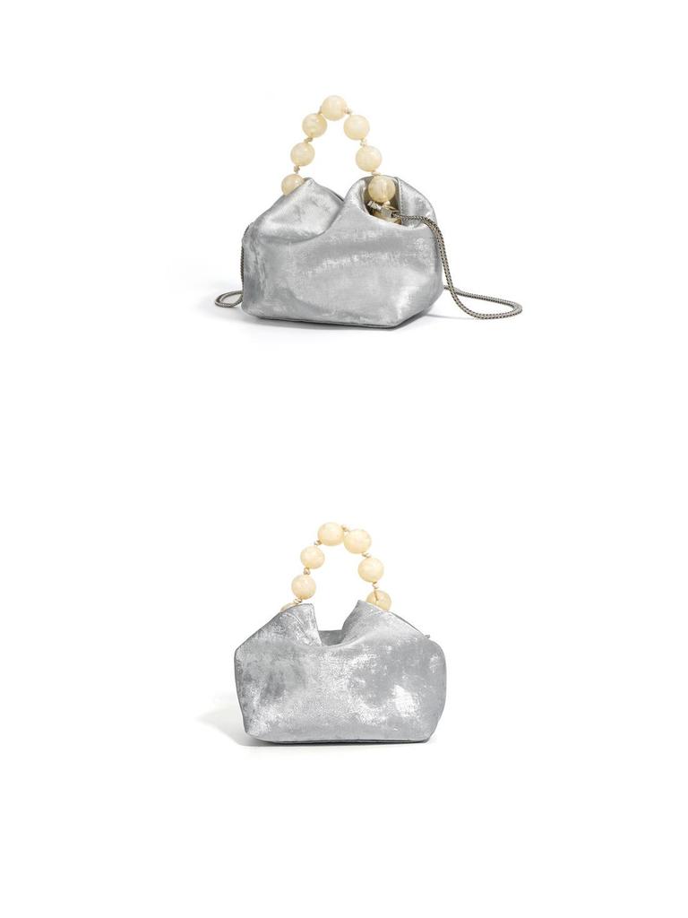 2025 Modern Chinese Cowhide Bento Crossbody & Shoulder Bucket Bag - Silver