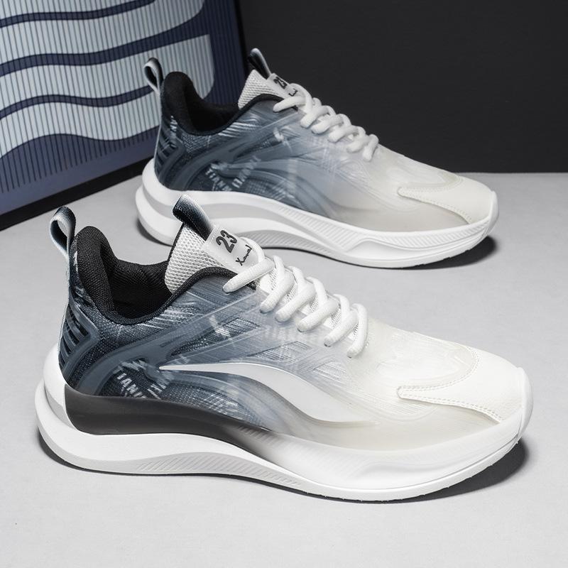 

Новые мужские туфли, модная спортивная обувь, модная повседневная обувь, мужские кроссовки для бега на открытом воздухе, летняя сетчатая женская обувь, дышащая 45 черный серый