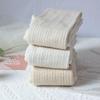 Women's Thickened Japanese Style Cable Knit White Tights with Plus Velvet & Warm Milk White JK Socks for Autumn/Winter
