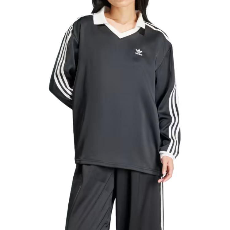 adidas Originals 3-Streifen Set-in-Ärmel T-Shirt Damen Schwarz IR6099