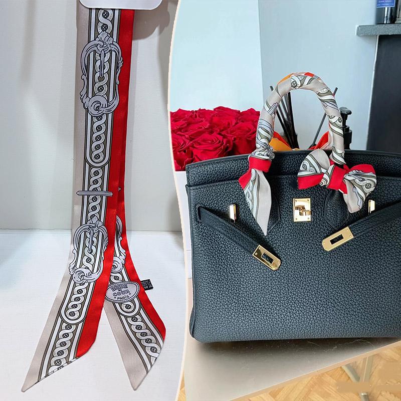 2024 Trendy Silk-Style Scarf Handle Wrap for Bags