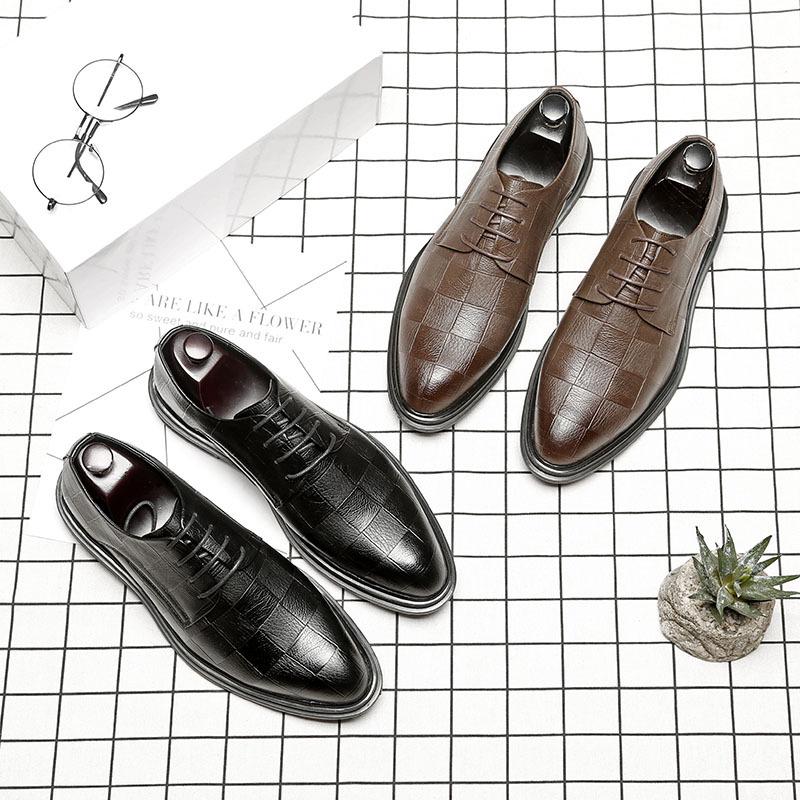 Весенние мужские повседневные кожаные туфли с острым носком — фото 3