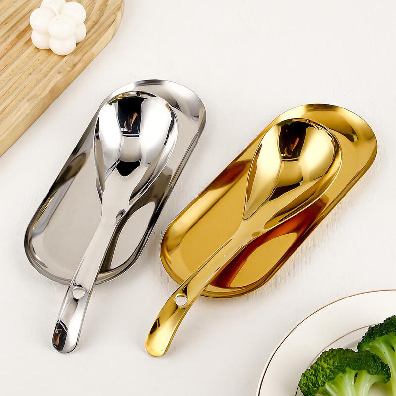Gold Stainless Steel Storage Rack with Oval Plates
