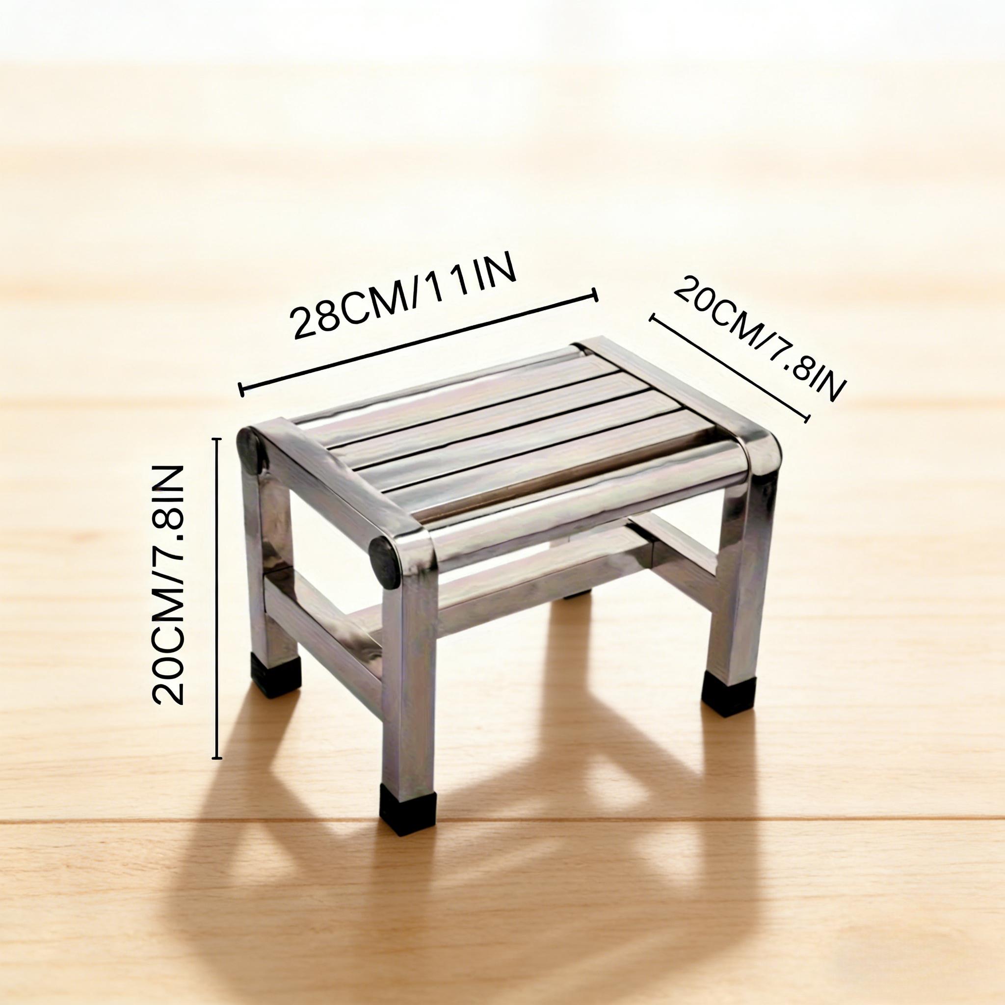 

Multifunctional Thickened Stainless Steel Stool, Sturdy Heavy-Duty Household Seat for Living Room Bathroom Kitchen Corridor