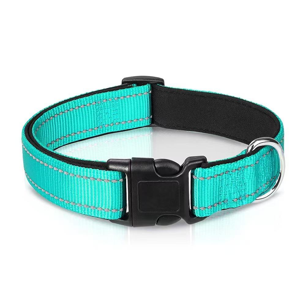 Ensemble Collier et Laisse pour Chien en Nylon Réfléchissant Réglable et Respirant - Taille Moyenne