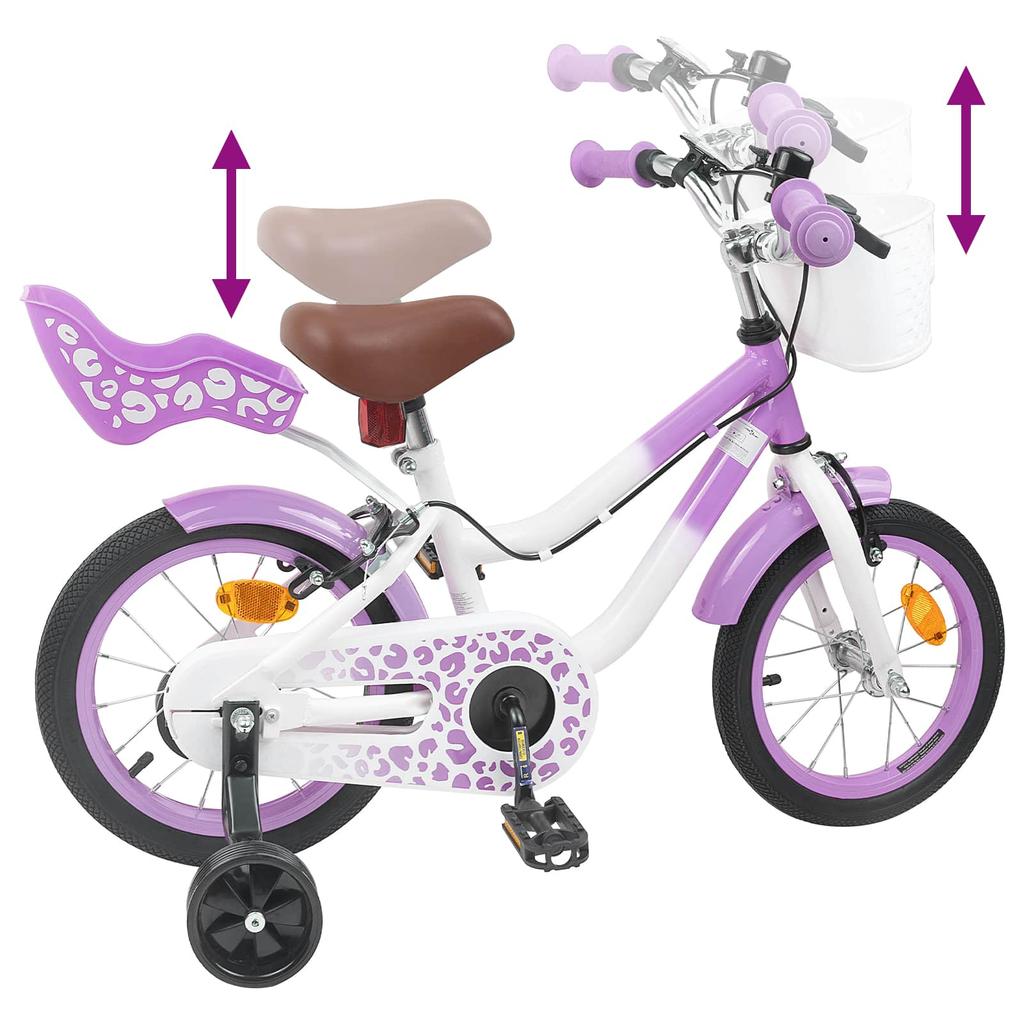 Kids Bicycle with Training Wheels 12 Inch for Ages 2 4 Purple