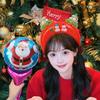 Christmas Children Party Decorative Toys Hand-Held Aluminum Balloon Stick Santa Claus Snowman Balloon Hairband Hair Accessories