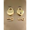 A Small Heart-Shaped Padlock Set With A Key - Metal Heart-Shaped Lock, Suitable For Suitcases, Laptops, Drawers, Wallets