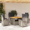 Vidaxl 5-Cz. Set di Mobili da Giardino con Cuscini, Grigio, Rattan PE