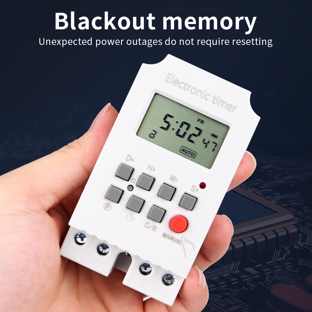 KG316S 220VAC 25A Digital Timer Switch Automatic Electronic Programmable Relay Week/Day/Minutes/second 168 Hours Time Control