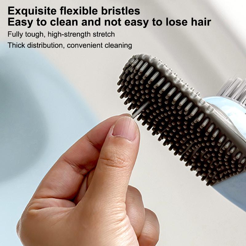 Toilet Brush Silicone Brush No Punching Toilet Cleaning Toilet Wall Hanging Cleaning Bathroom Accessories Toilet Set Accessories