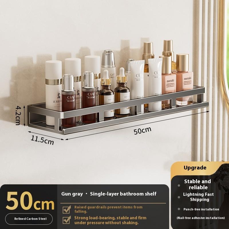 Bathroom Aluminum Wall Mounted Shower Rack Multifunctional Kitchen Storage Basket Toilet Accessories