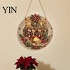 Durable Christmas Tree Decor Rhinestone Painting Suncatcher Kit, Round DIY Hanging Festive Decorations for Holidays Home, Craft Pendant Holiday Party