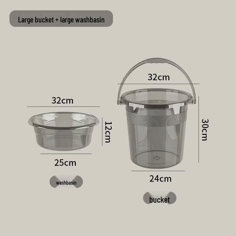 ZISIZ Thickened Transparent Water Storage Bucket with Lid