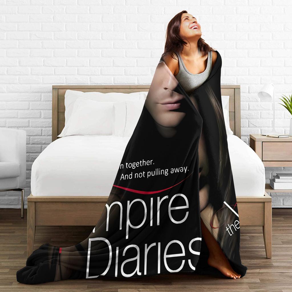 V-Vampire Diaries  Blanket Quality Warm Soft  Throw Blanket Winter Kids Adult Couch Chair Sofa Bed Funny Bedspread
