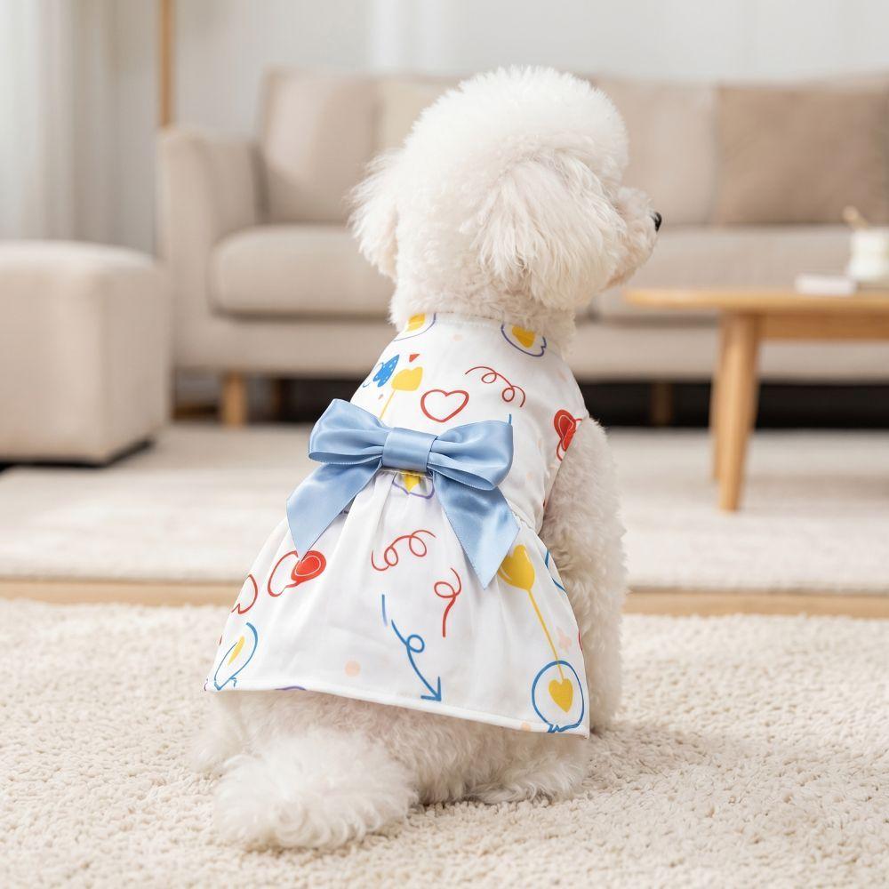 Floral Printed Summer Dog Clothes Pretty Cute Puppy Clothes Dog Sleeveless Dress  Valentine‘s Day