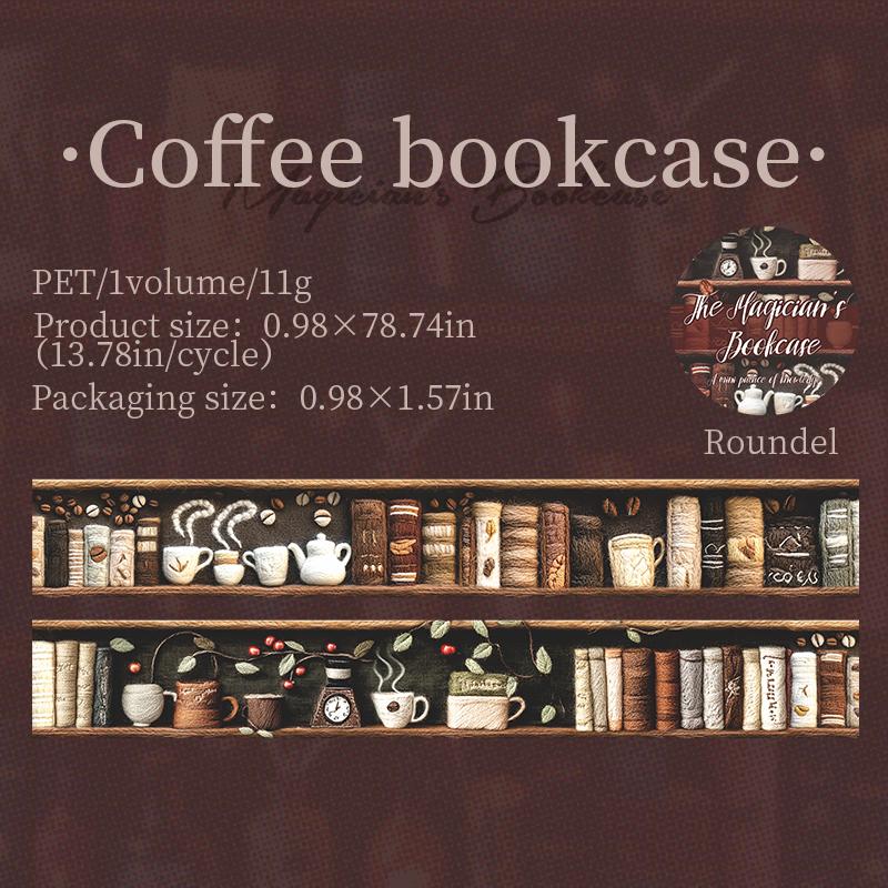 2m/roll Magician Bookcase Series PET Stickers Creative Collage For DIY Journal Scrapbooking Material Aesthetic Masking Tape