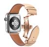 Cinturino di Ricambio di Lusso in Vera Pelle con Fibbia a Farfalla per Apple Watch Serie 11 10 9 8 7 6 49MM 46 45