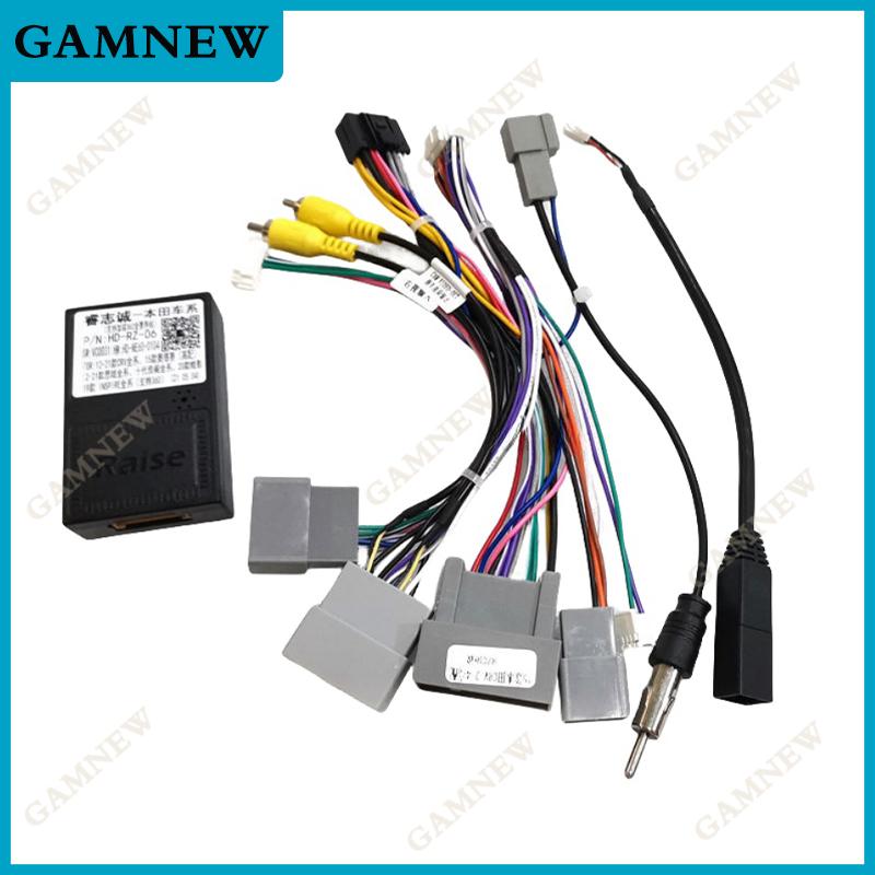 Gamnew Car 16pin Audio Wiring Harness With Canbus BOX For Honda CRV 2.4L Stereo Installation Wire Adapter
