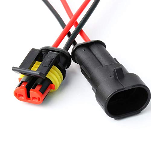 10pcs/5sets 2 Pin Way Connector Waterproof Connectors Male & Female Way 16 AWG Wire For Car Truck Boat Electrical Connector